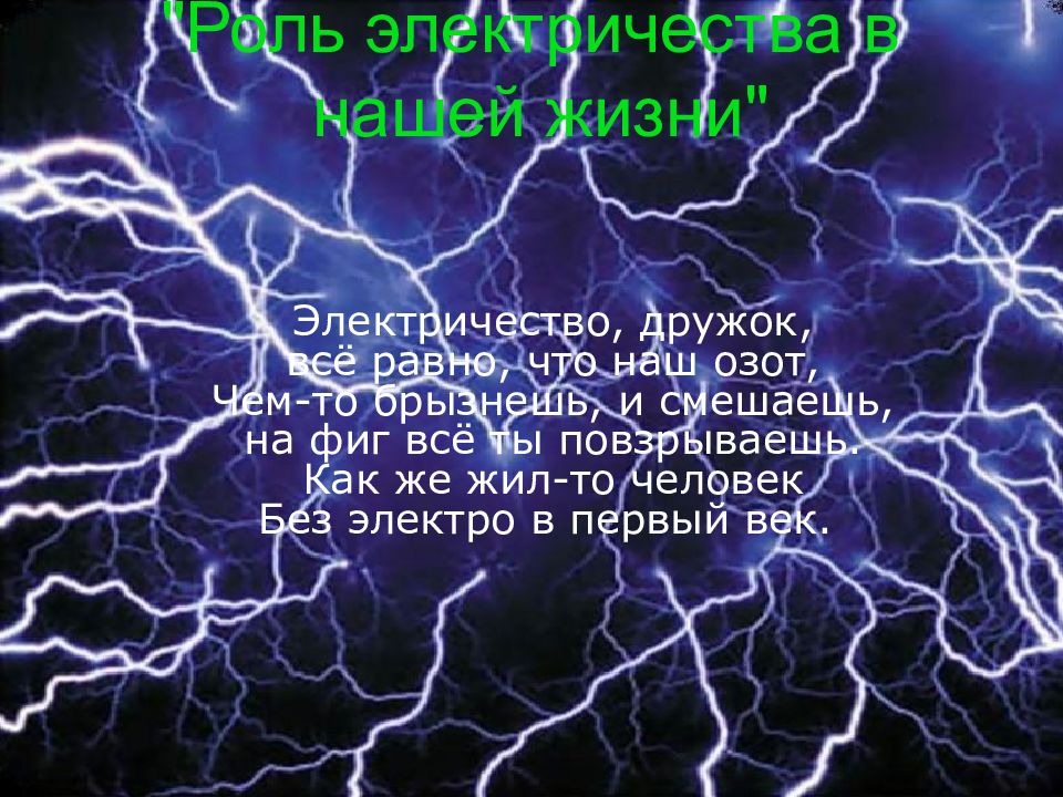 Электричество в повседневной жизни проект презентация