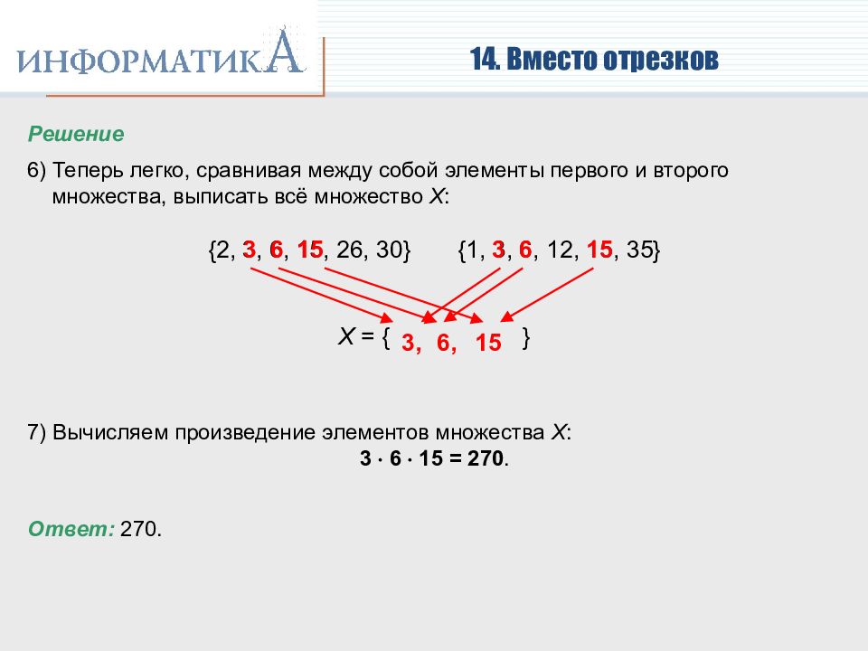 Решение отрезков