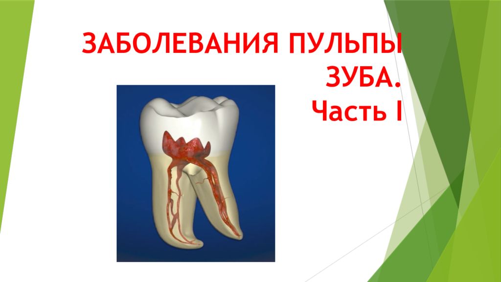ЗАБОЛЕВАНИЯ ПУЛЬПЫ ЗУБА. Часть I