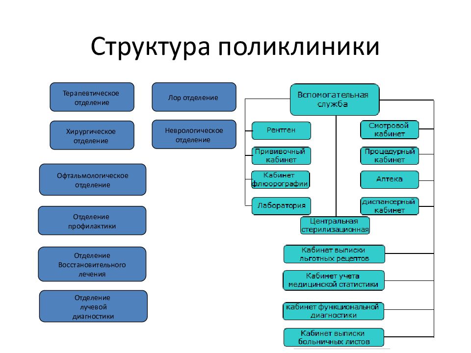 Терапевтические поликлиника. Структура поликлиники. Организационная структура поликлиники. Структура поликлинического отделения. Структура городской больницы.