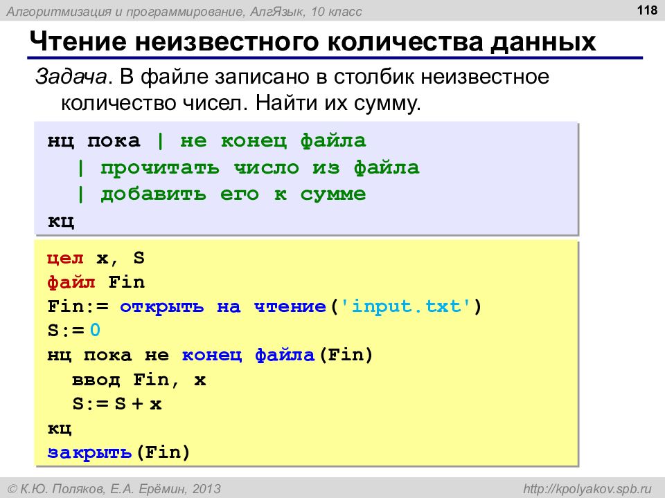 Программирование на алгоритмическом языке презентация