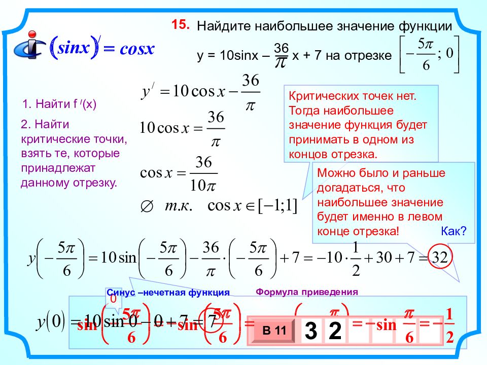Презентация наибольшее и наименьшее значение функции 10 класс мерзляк