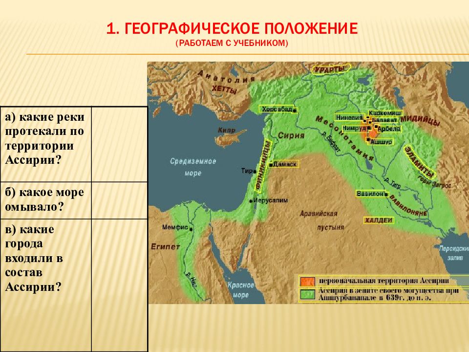 Ассирийская держава карта