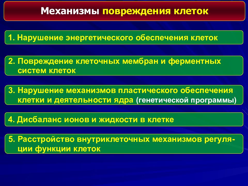 Повреждение клетки патофизиология презентация