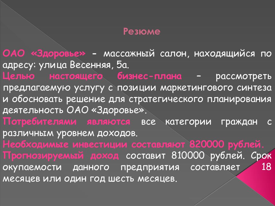 Аппаратный массаж бизнес план