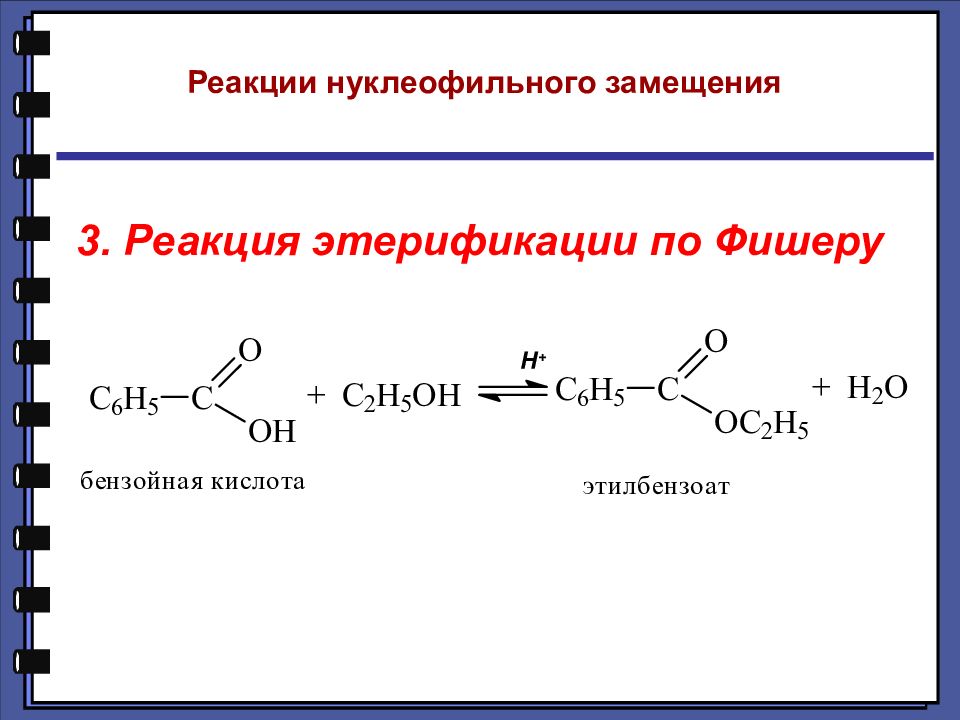 Схема реакции нуклеофильного замещения