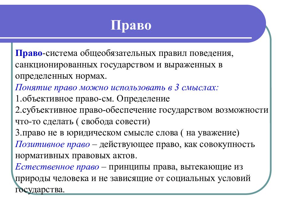 Презентация право егэ обществознание