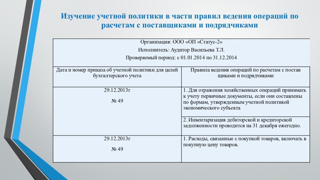 Учет расчетов с поставщиками и подрядчиками презентация