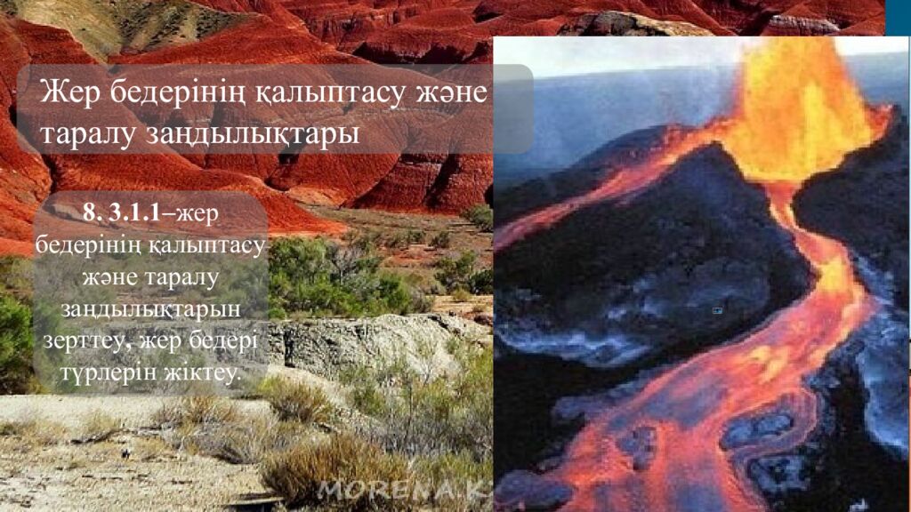 Жер бедерінің қалыптасу және таралу заңдылықтары 8. 3.1.1– жер бедерінің