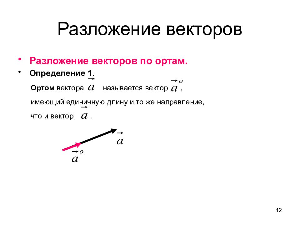 На плоскости любой вектор. Формула разложения вектора по ортам. Формула разложения вектора по координатным векторам. Формула разложения координатных векторов. Формула разложения вектора по единичным векторам.