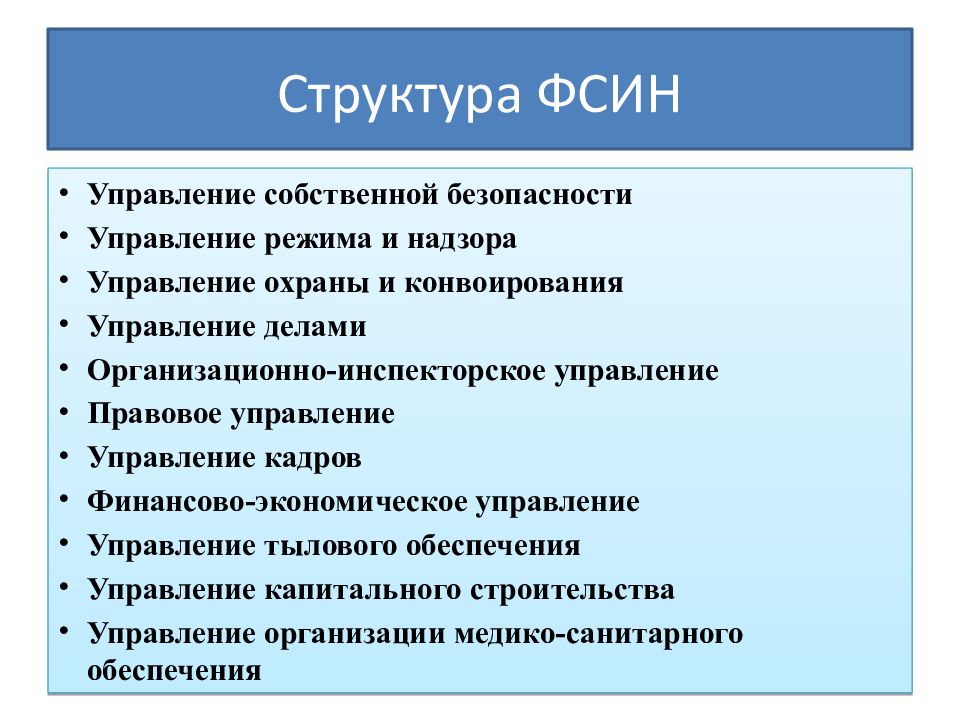 Структур 18. Структура ФСИН схема. Федеральная служба исполнения наказаний структура. Структура органов УИС. Структура управления ФСИН.