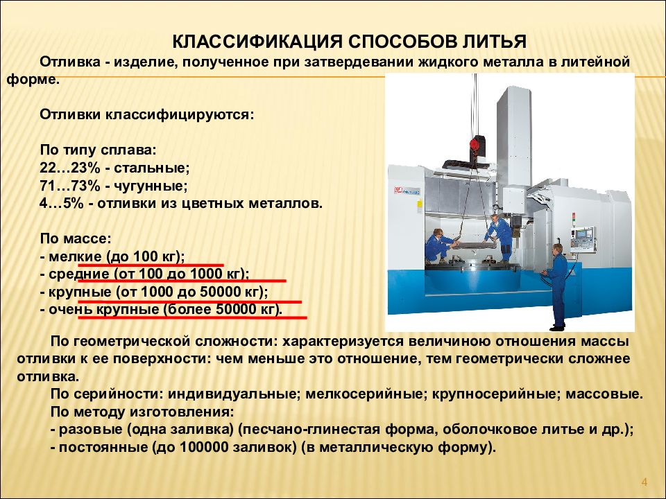 Методы литья. Классификация способов литья. Классификация отливок. Классификация способов изготовления отливок. Классификация техник литья.