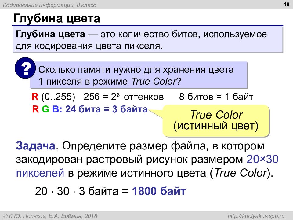 Рисунок закодирован с палитрой 32 цветов сколько байт занимает информация о палитре