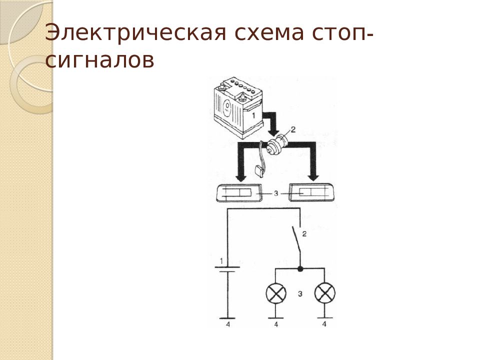 Схема стоп сигнала