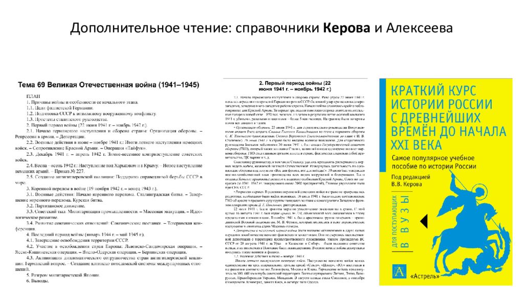 Дополнительное чтение. Керов история России. Пособие по истории Керова. Керов краткий курс истории России. Керов справочник история.