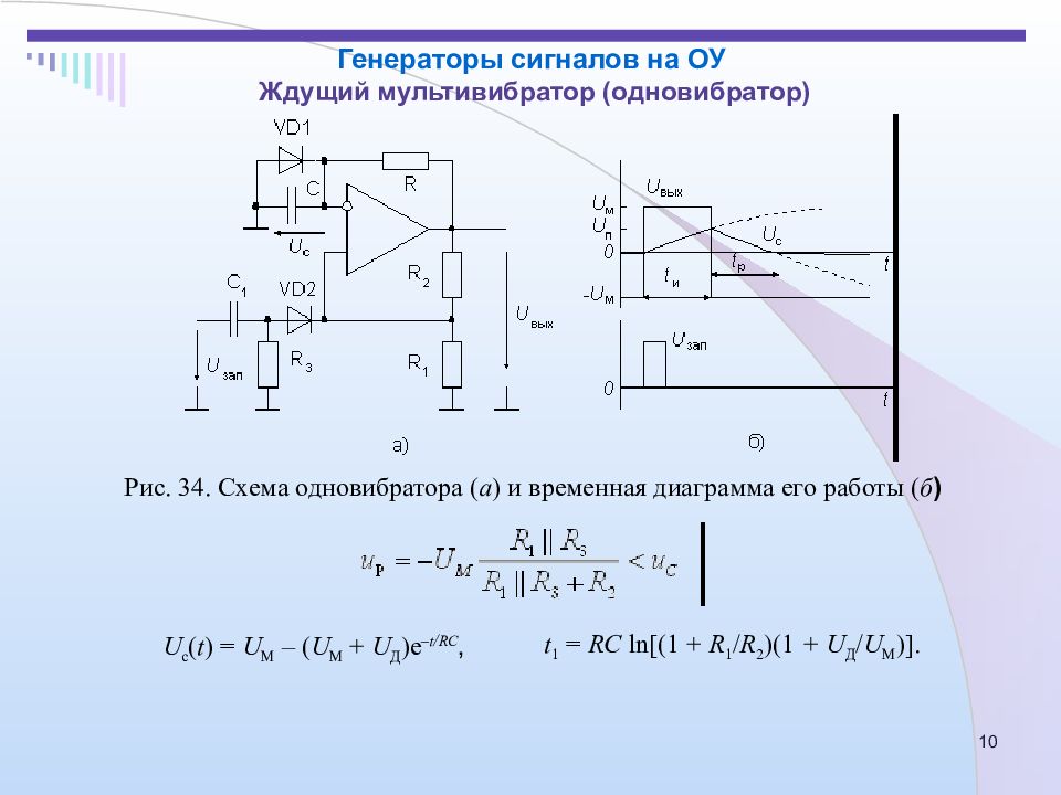 Схема и принцип работы мультивибратора на операционном усилителе