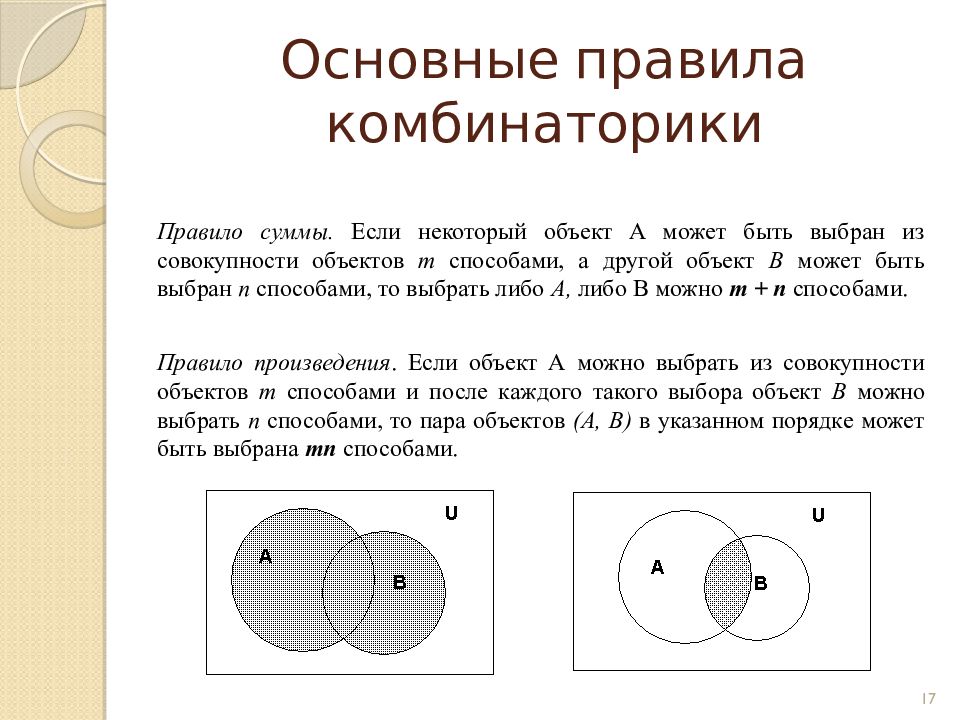 Элементы комбинаторики презентация