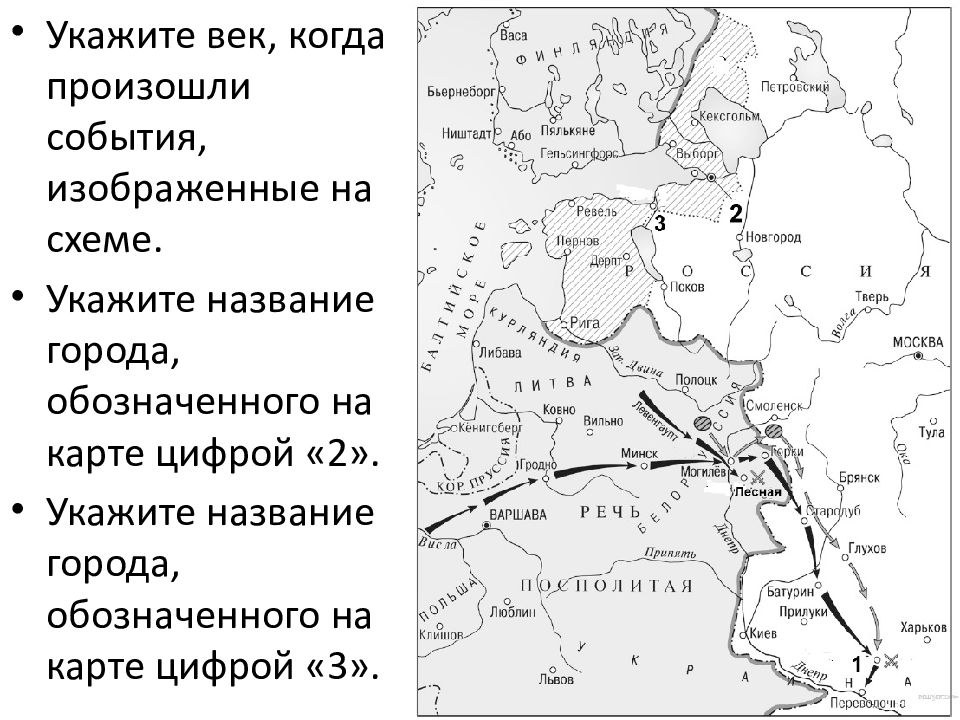 Укажите название города на момент изображенных на схеме событий который обозначен на схеме цифрой 1