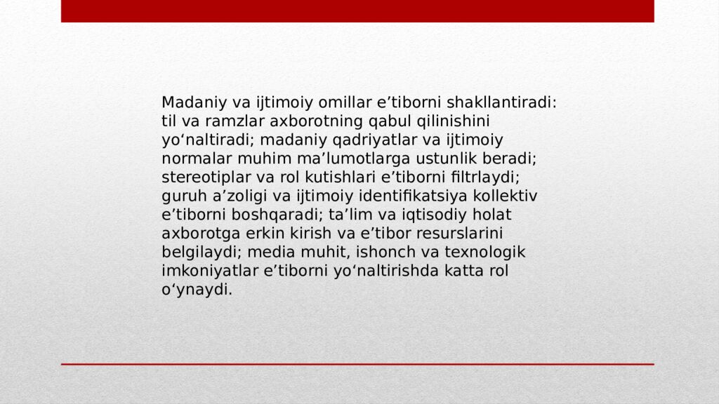 Muhandislik psixologiyasi fanidan Mavzu: Axborotni qabul qilishda eʼtiborning