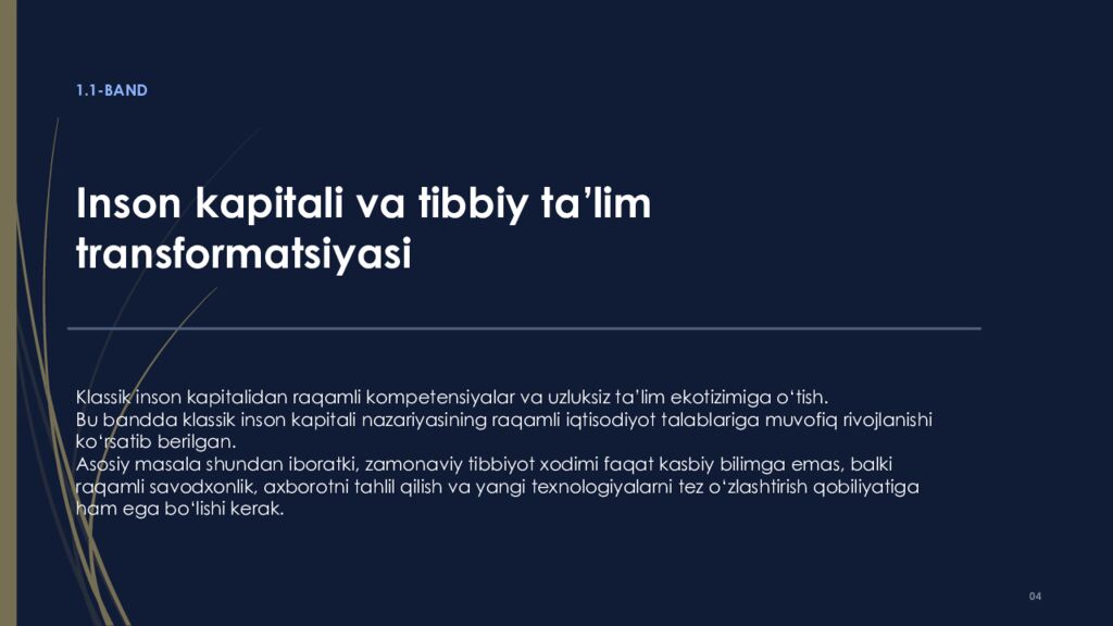 PhD DISSERTATSIYASI • I BOB RAQAMLI IQTISODIYOT SHAROITIDA TIBBIYOT XODIMLARI
