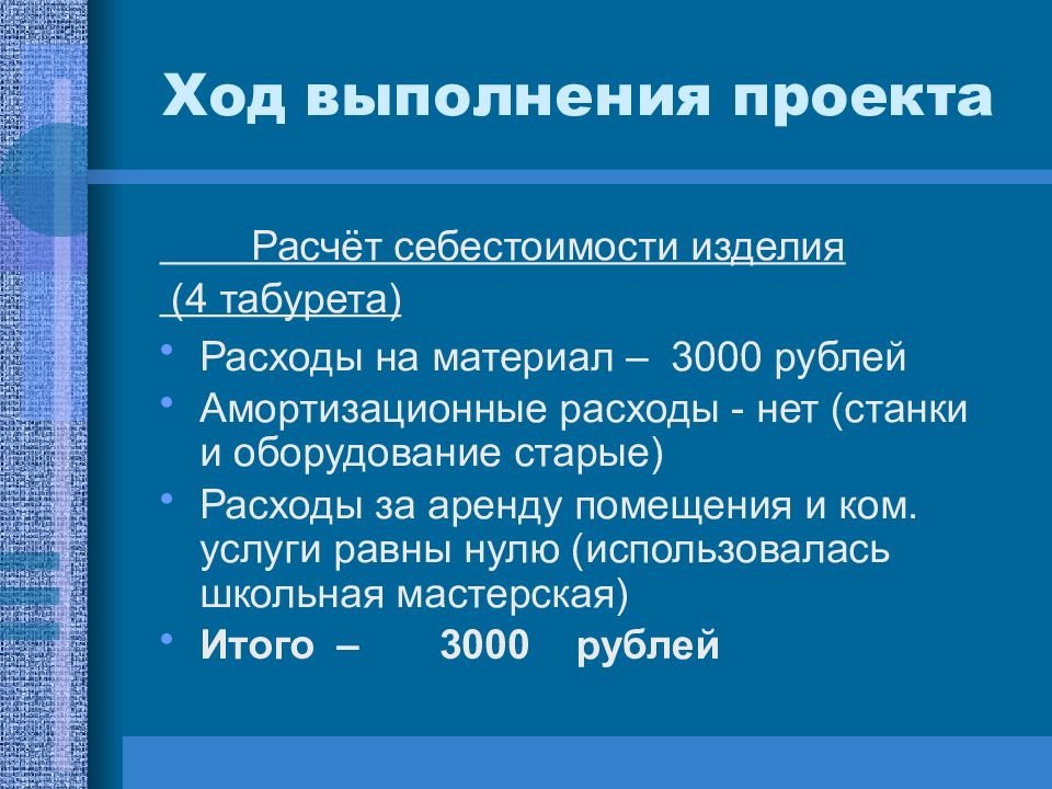 Ход выполнения проекта