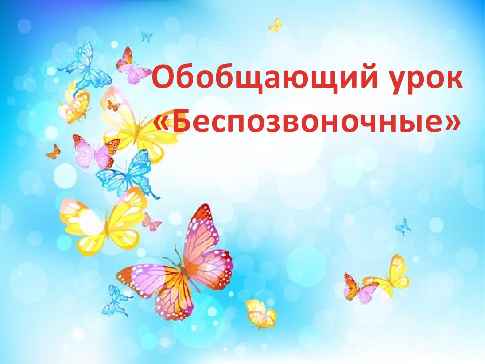 Обобщающий урок «Беспозвоночные»