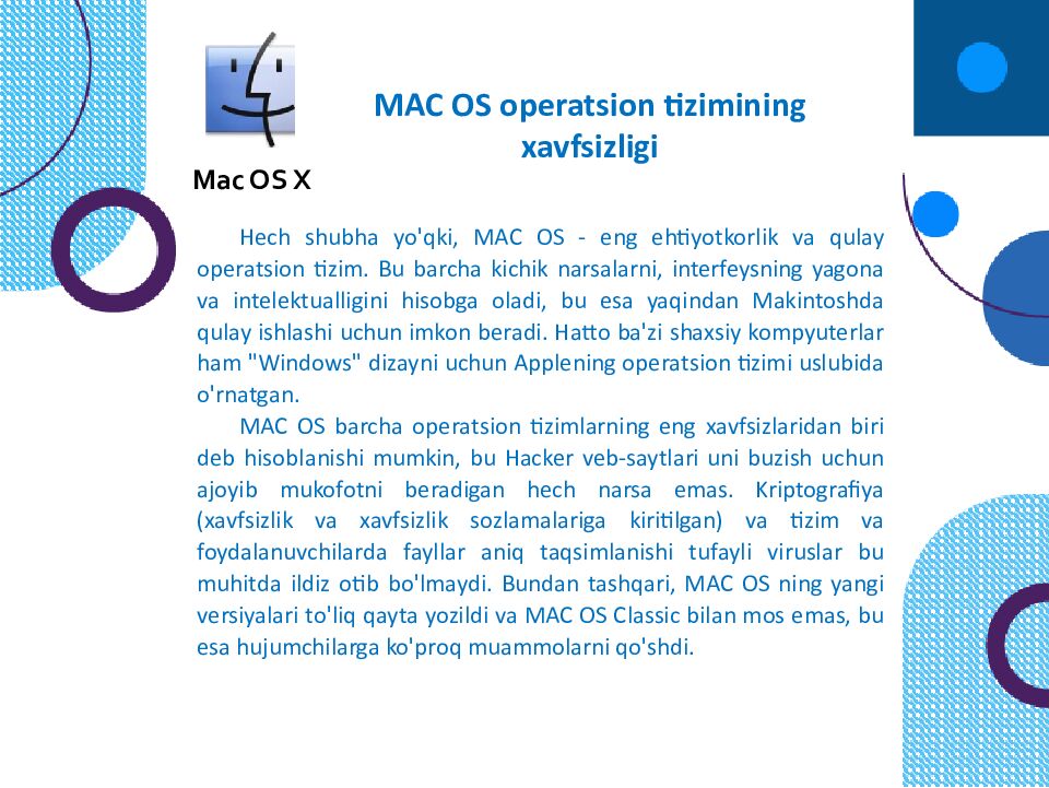 OPERATSION TIZIMLAR Windows 1 FreeBSD V redhat soiaris = •5 Sun Cobalt