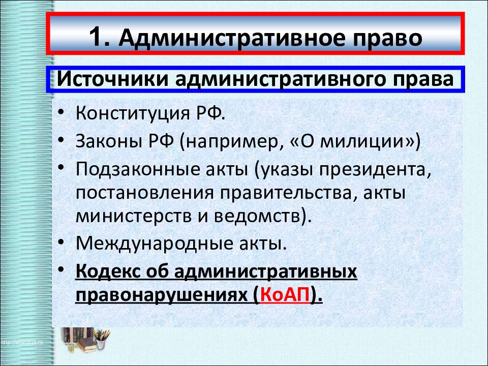 Административные правоотношения презентация 9 кл