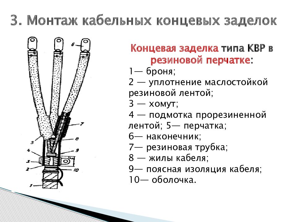 Концевая заделка для кабеля 10 кв до150мм2. Схема разделки высоковольтного кабеля. Заделка концевая сухая для 3-4-жильного кабеля что это. Концевые кабельные заделки (муфты).