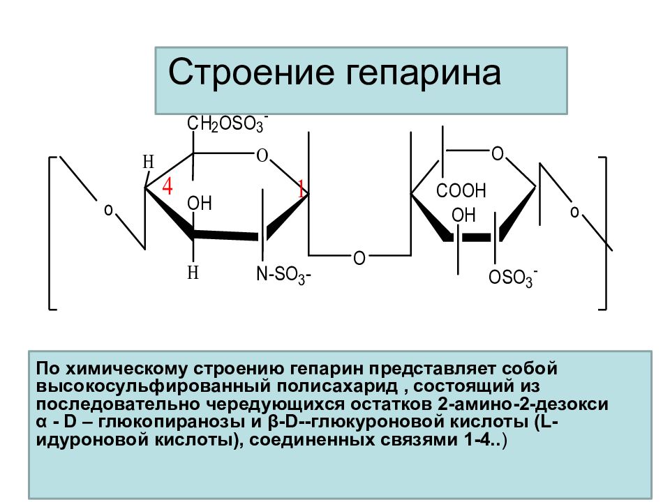 Полисахарид в мышцах и печени. Строение гепарина биохимия. Химическая структура гепарина. Гепарин хим строение. Гепарин моносахаридный состав.