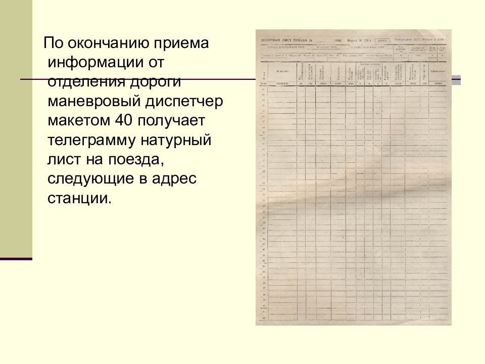 Форма натурного листа поезда. Натурный лист поезда Ду-1. Натурный лист поезда Ду-1 заполненный. Прибытие грузового поезда на станцию.