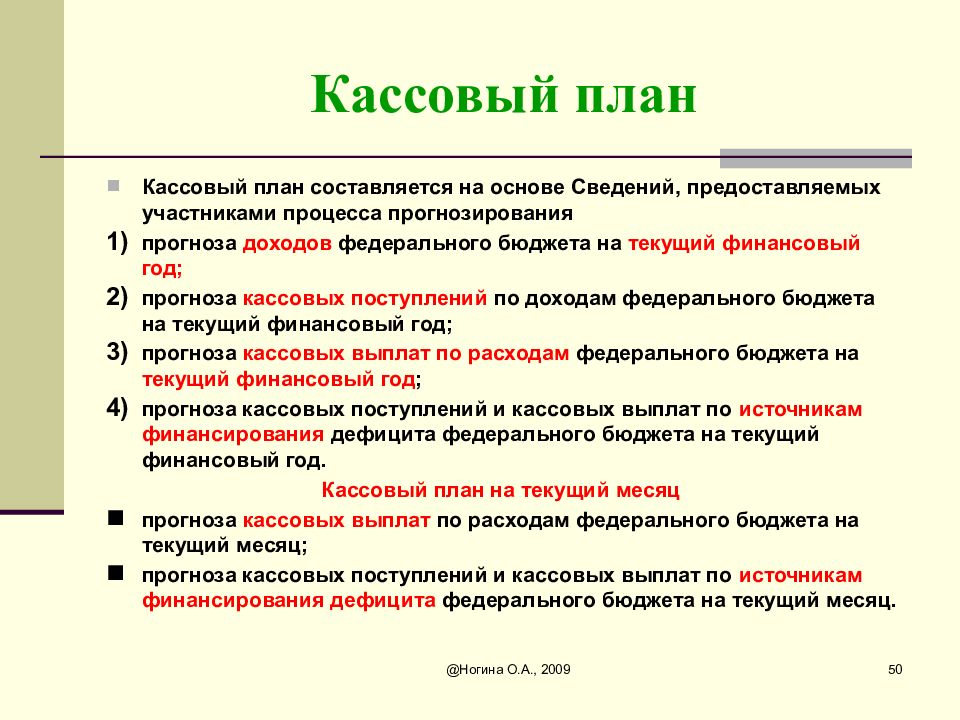 План кассовых выплат это