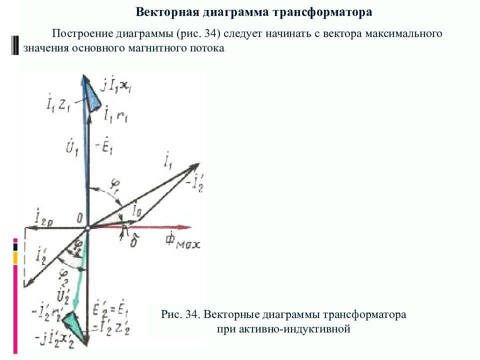 Векторные диаграммы дзт трансформатора