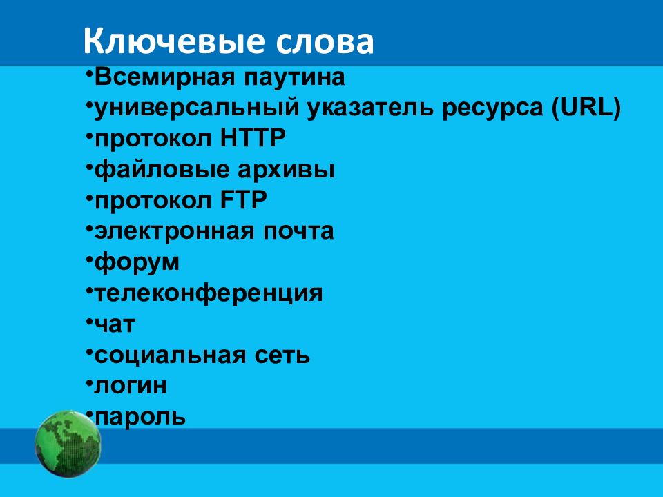 Презентация на тему информационные ресурсы и сервисы интернета 9 класс