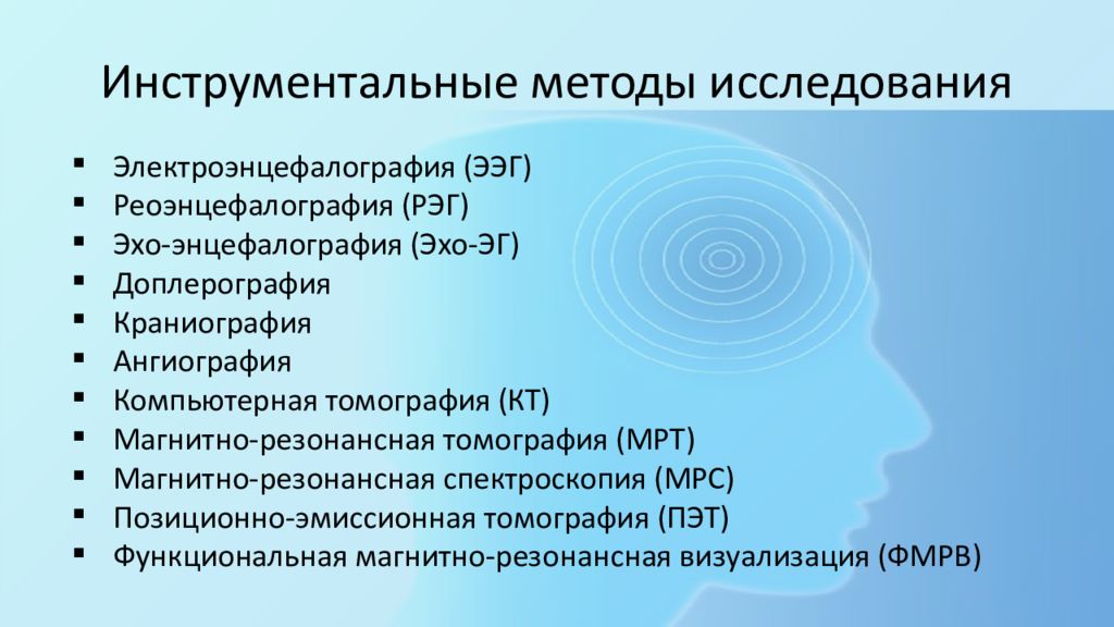 Инструментальные методы исследования презентация