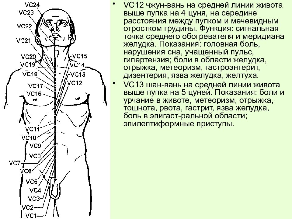 Найти 12 точек. Передний срединный Меридиан VC. Точка vc12 Чжун-Вань. Vc12 точка акупунктуры. Переднесрединный Меридиан расположение точек.