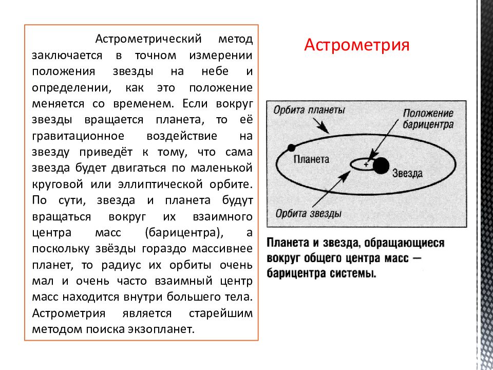 Методы поиска экзопланет презентация