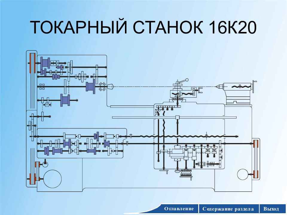 Чертеж токарного станка 16к20