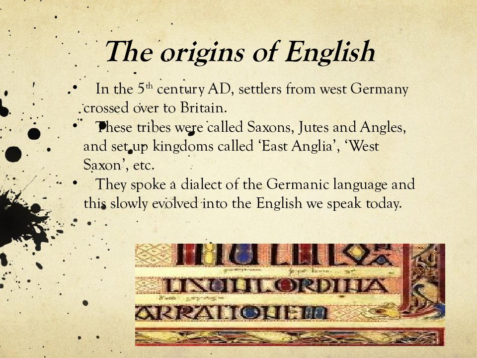 Презентация the history of english language