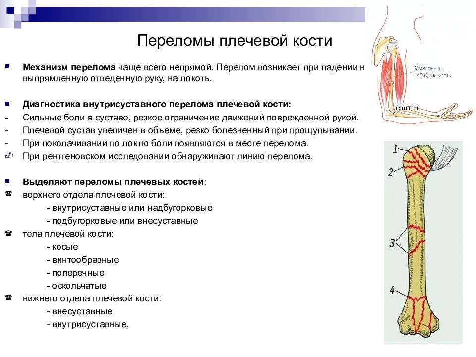 Открытый перелом плечевой кости карта вызова