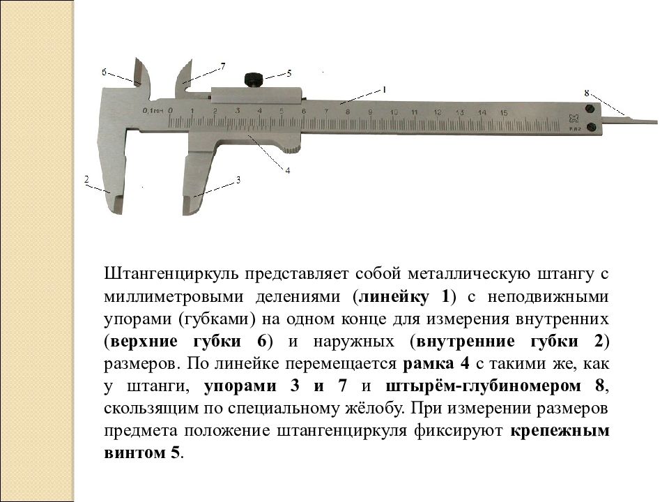 Измерение деталей с помощью штангенциркуля 6 класс презентация