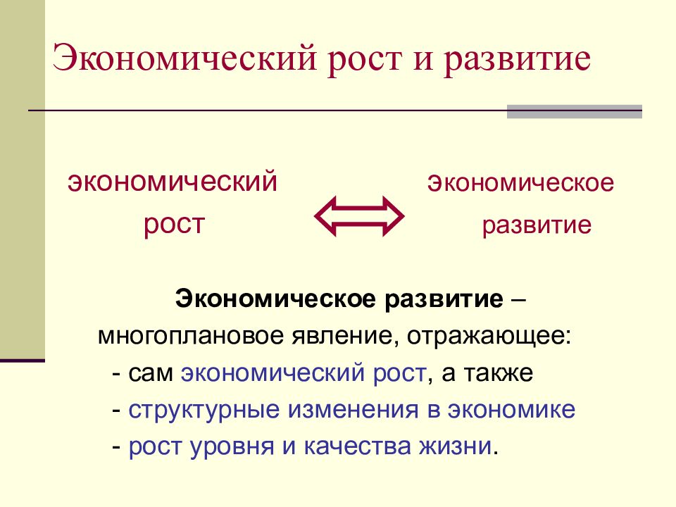 Экономическое развитие кратко. Понятие экономического роста. Различие понятий экономический рост и экономическое развитие. Экономический рост. Экономический рост и экономическое развитие.