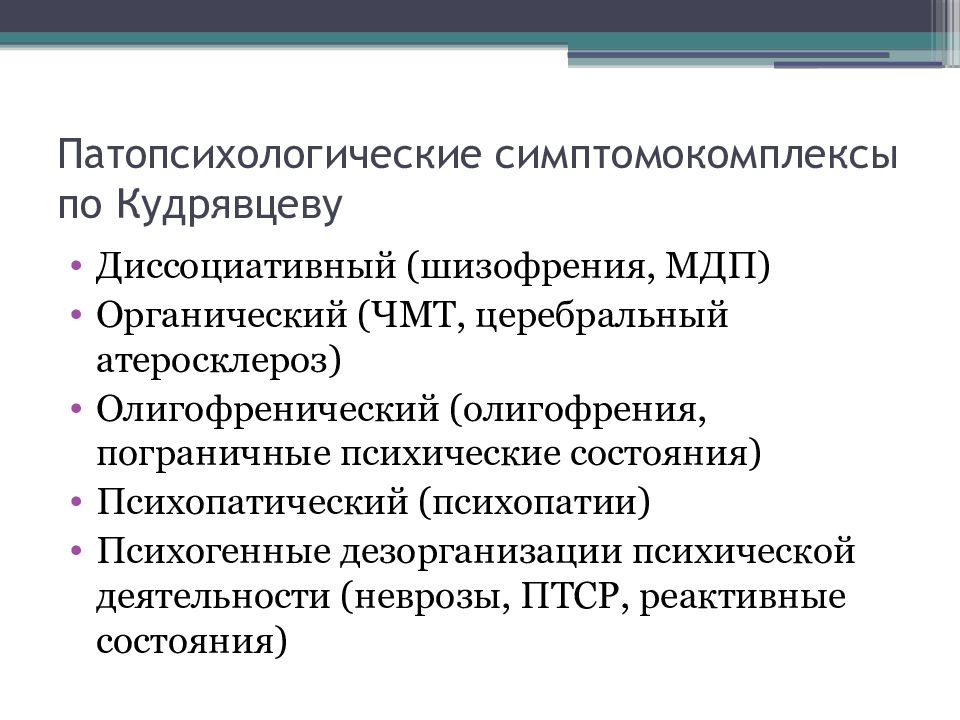 Органический патопсихологический синдром презентация