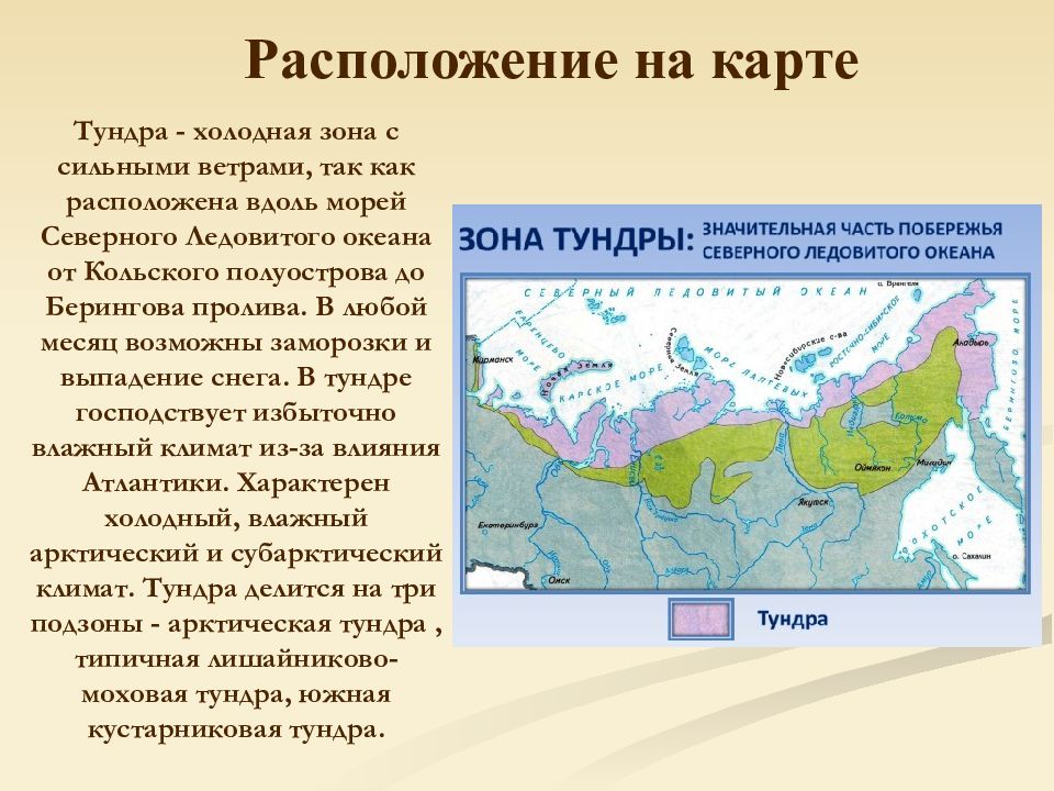 Цветом покажите природные зоны тундру лесотундру тайгу контурная карта 8 класс европейский север