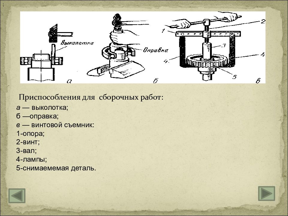 Выполнение слесарно сборочных работ