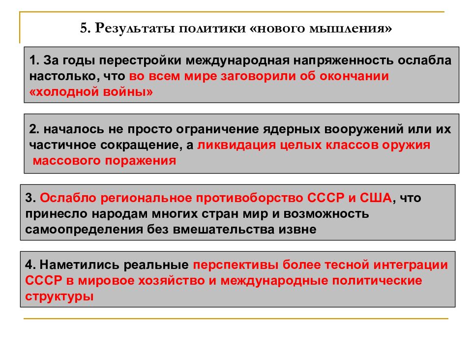 Внешняя политика ссср 1985 1991 презентация