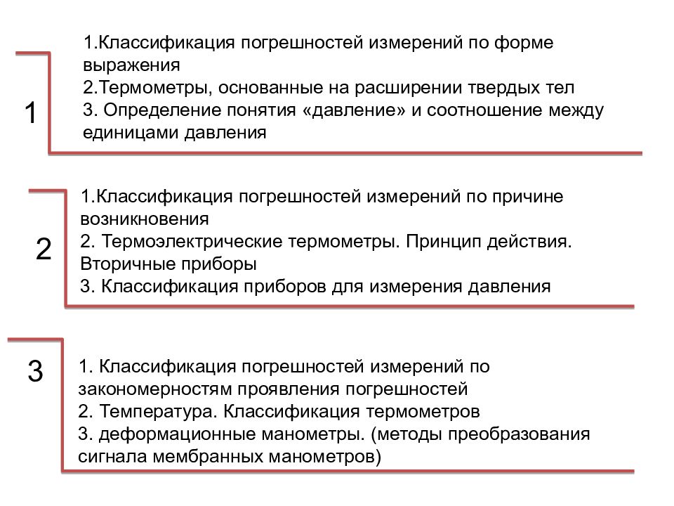 Классификация приборов давления. Классификация термометров. Классификация ошибок измерения по форме математического выражения. Формы выражения погрешностей.