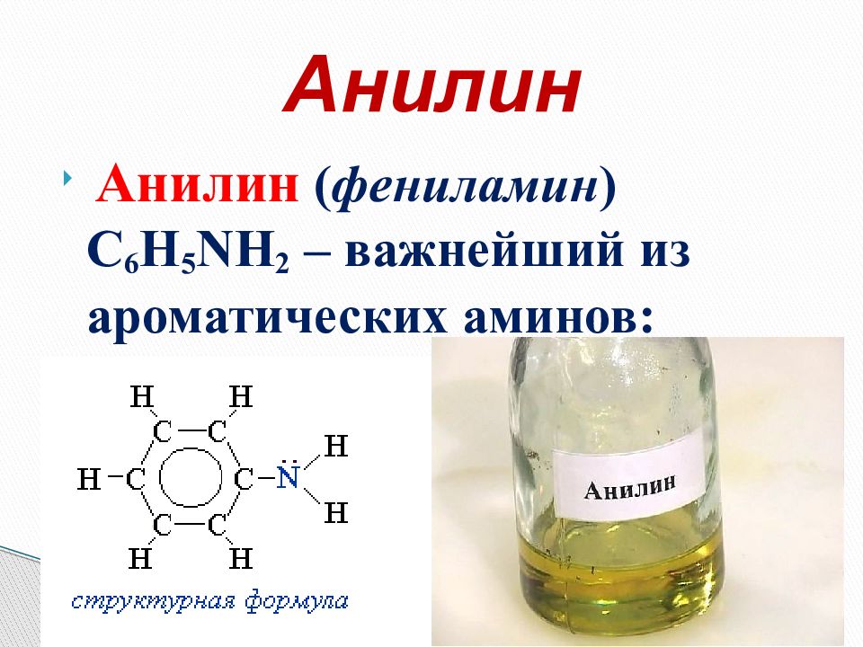 Презентация амины анилин