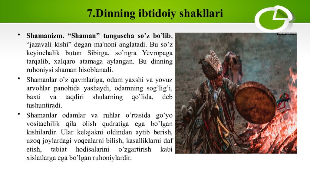 7. Dinning ibtidoiy shakllari