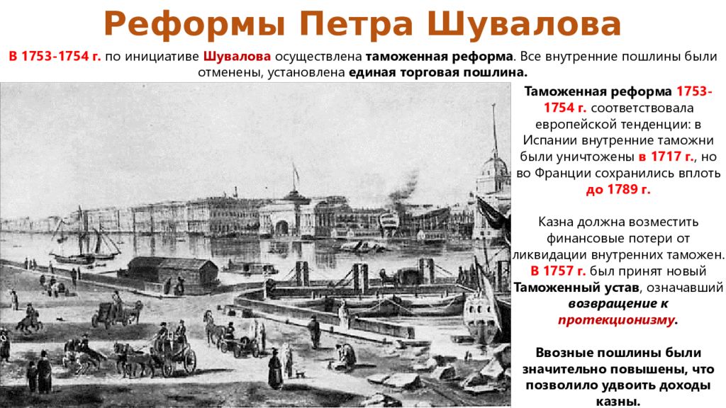 Внутренние таможенные пошлины. Реформа Шувалова 1753. Таможенная реформа 1753. Шувалов реформы 1753. Таможенная реформа 1753- 1754 г..